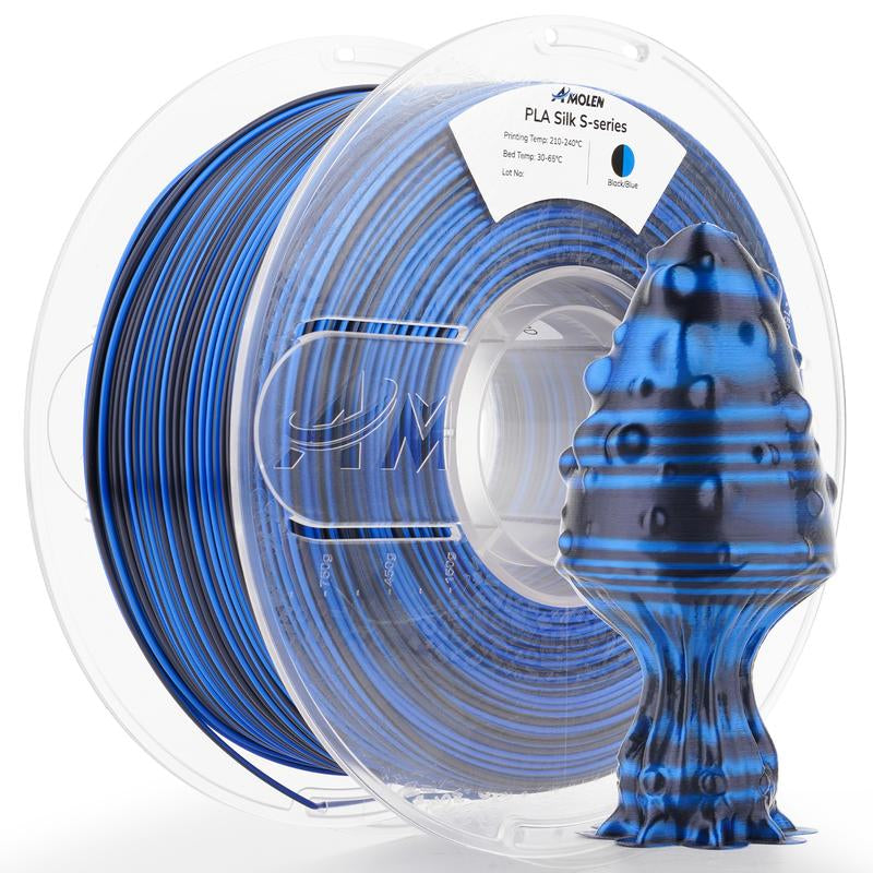 AMOLEN PLA Silk S-Series Shiny Multicolor Rainbow 3D Printer Filament, 1.75Mm