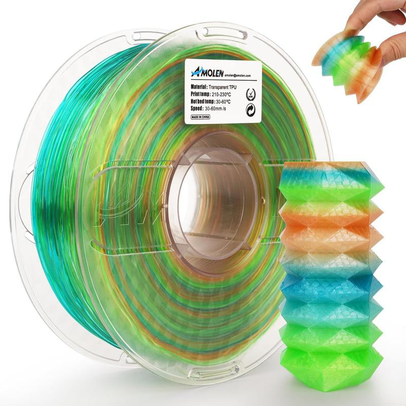 AMOLEN Flexible TPU 3D Printer Filament, 1.75Mm