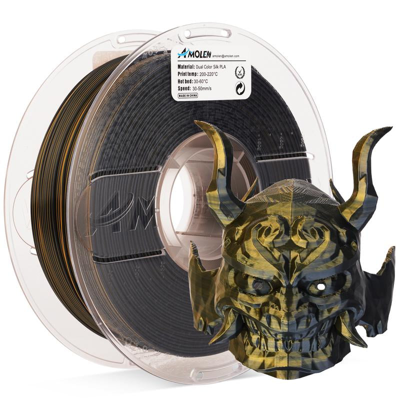 AMOLEN PLA Silk Dual Color 3D Printing Filament, 1.75Mm