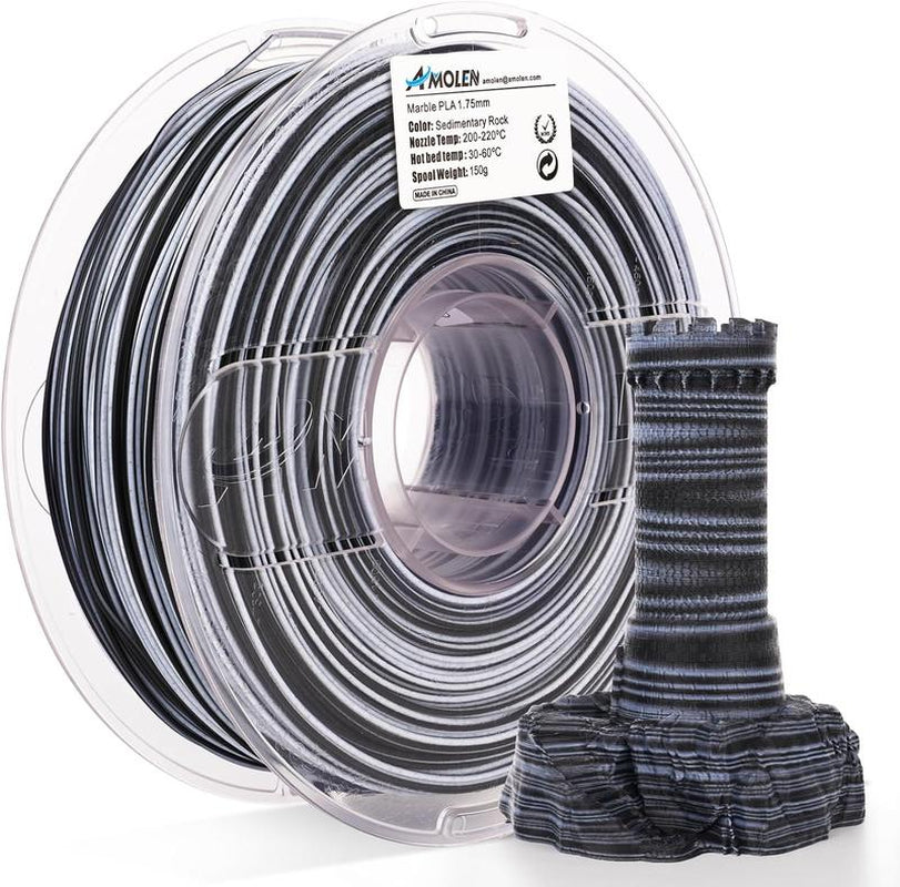 AMOLEN Marble Rock Series PLA 3D Printing Filaments, 1.75Mm, 1KG/2.2LB