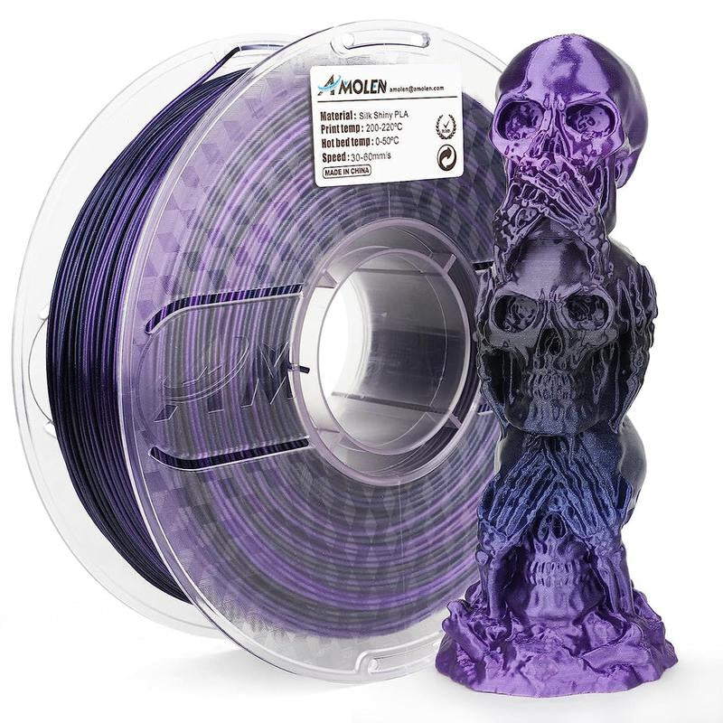Amolen Silk Shiny Gradient PLA Filament, 1.75Mm